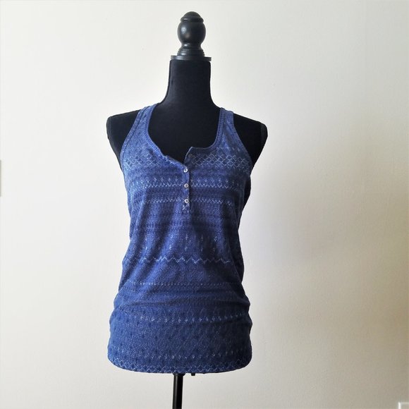 Tops - Blue Razor Back Tank Top